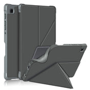 For Samsung Galaxy Tab A7 Lite 8.7 T220 / T225 Cloth Texture Multi-folding Horizontal Flip PU Leather Shockproof Case with Holder(Grey) Eurekaonline