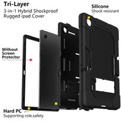 For Samsung Galaxy Tab A8 10.5 2021 X200 Contrast Color Robot Silicone + PC Tablet Case(Black) Eurekaonline