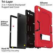 For Samsung Galaxy Tab A8 10.5 2021 X200 Contrast Color Robot Silicone + PC Tablet Case(Red Black) Eurekaonline