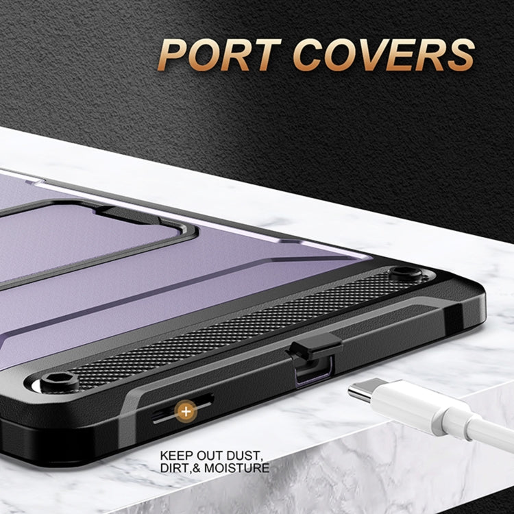 For Samsung Galaxy Tab S6 Lite Explorer PC + TPU Tablet Protective Case with Pen Slot(Purple) Eurekaonline