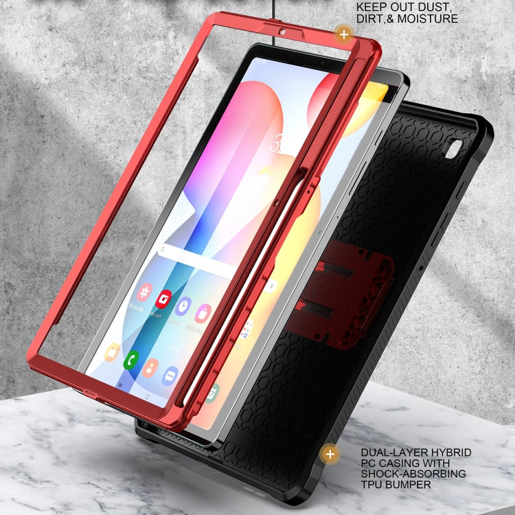 For Samsung Galaxy Tab S6 Lite Explorer PC + TPU Tablet Protective Case with Pen Slot(Red) Eurekaonline