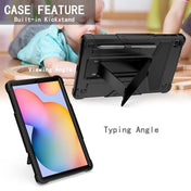 For Samsung Galaxy Tab S6 Lite P610/615 T-shaped Bracket Contrast Color Shockproof PC + Silicone Protective Case(Black+Black) Eurekaonline