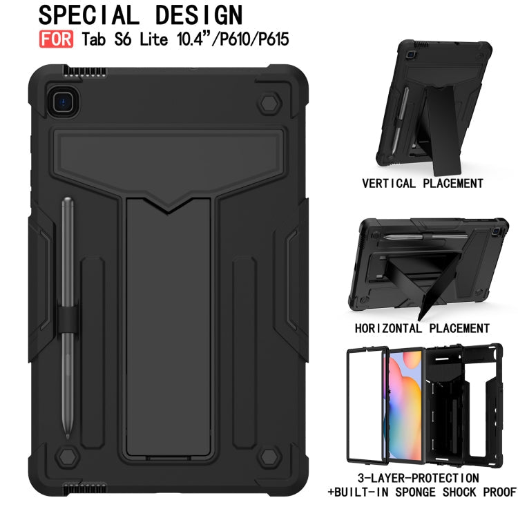 615 T-shaped Bracket Contrast Color Shockproof PC + Silicone Protective Case(Black+Black) Eurekaonline