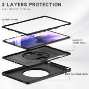 For Samsung Galaxy Tab S7 FE 12.4 inch T730 360 Degree Rotation PC+TPU Protective Cover with Holder & Hand Strap(Black) Eurekaonline