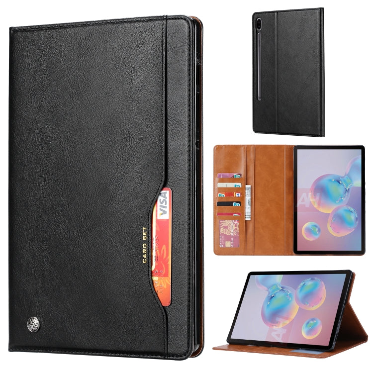 For Samsung Galaxy Tab S7 FE Knead Skin Texture Horizontal Flip Leather Case with Photo Frame & Holder & Card Slots & Wallet(Black) Eurekaonline