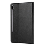 For Samsung Galaxy Tab S7 FE Knead Skin Texture Horizontal Flip Leather Case with Photo Frame & Holder & Card Slots & Wallet(Black) Eurekaonline