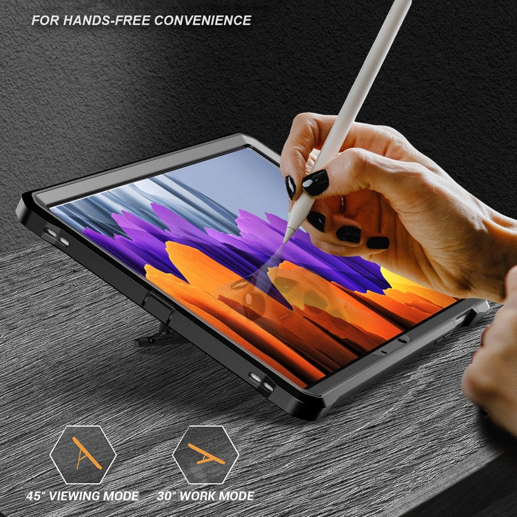 For Samsung Galaxy Tab S7/S8 Explorer PC + TPU Tablet Protective Case with Pen Slot(Black) Eurekaonline