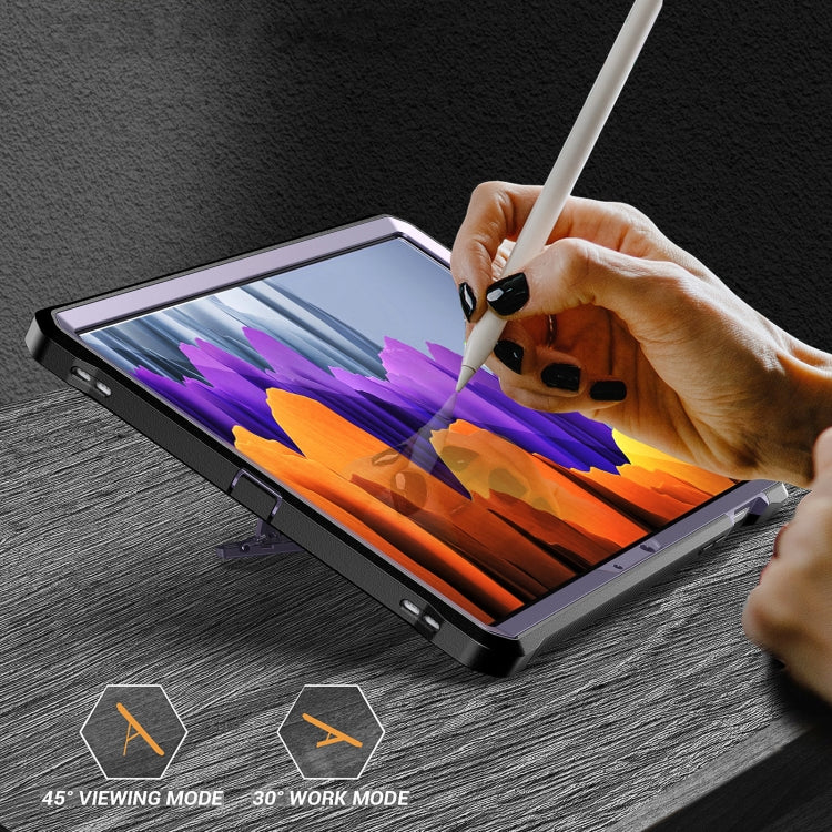 For Samsung Galaxy Tab S7/S8 Explorer PC + TPU Tablet Protective Case with Pen Slot(Purple) Eurekaonline