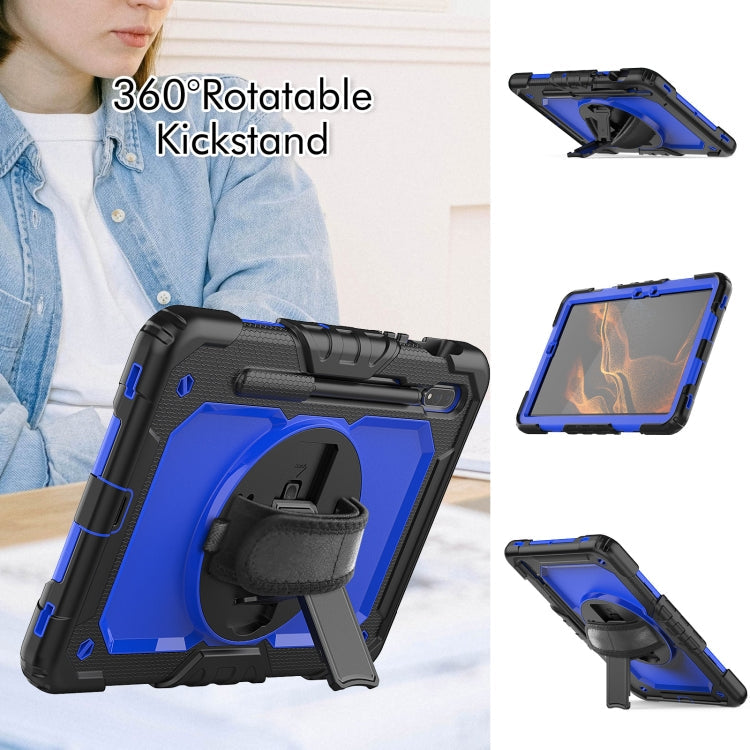 For Samsung Galaxy Tab S8 11 inch SM-X700 Silicone + PC Tablet Case(Black+Dark Blue) Eurekaonline