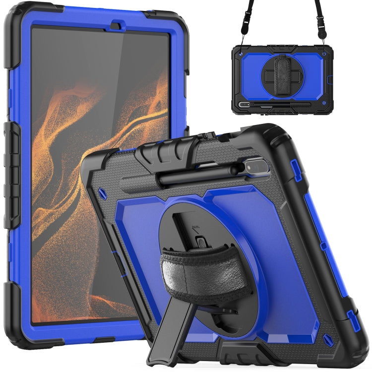 For Samsung Galaxy Tab S8 11 inch SM-X700 Silicone + PC Tablet Case(Black+Dark Blue) Eurekaonline