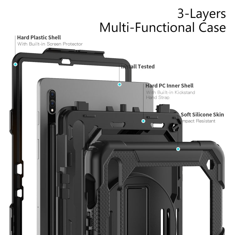 For Samsung Galaxy Tab S8 11 inch SM-X700 Silicone + PC Tablet Case(Black) Eurekaonline