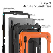 For Samsung Galaxy Tab S8 11 inch SM-X700 Silicone + PC Tablet Case(Orange+Black) Eurekaonline