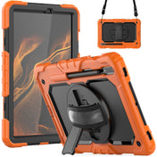 For Samsung Galaxy Tab S8 11 inch SM-X700 Silicone + PC Tablet Case(Orange+Black) Eurekaonline