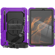 For Samsung Galaxy Tab S8 11 inch SM-X700 Silicone + PC Tablet Case(Purple+Black) Eurekaonline