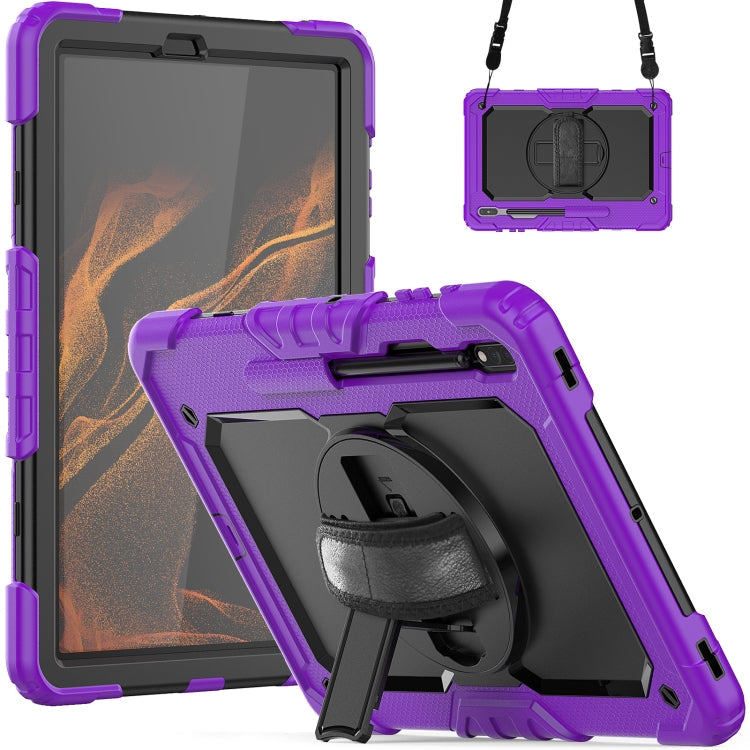 For Samsung Galaxy Tab S8+ 12.4 inch SM-X800 Silicone + PC Tablet Case(Purple+Black) Eurekaonline