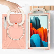 For Samsung Galaxy Tab S8 / Galaxy Tab S7 T870 / T875 Silicone + PC Protective Case with Holder & Shoulder Strap(Rose Gold) Eurekaonline
