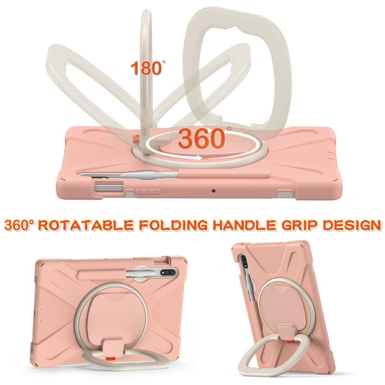  T875 Silicone + PC Protective Case with Holder & Shoulder Strap(Rose Gold) Eurekaonline