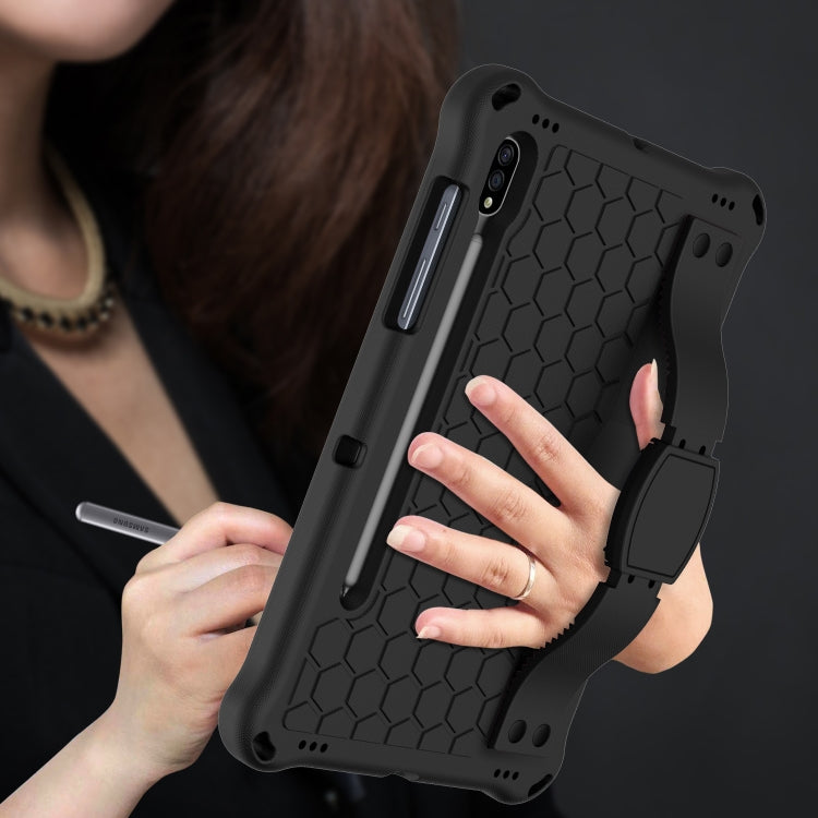 For Samsung Galaxy Tab S8 / Tab S7 Honeycomb Design EVA + PC Tablet Case with Strap(Black) Eurekaonline