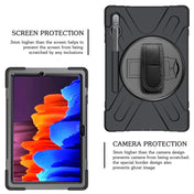 For Samsung Galaxy Tab S8+ / Tab S8 Plus /  Tab S7 FE / Tab S7+ Shockproof Colorful Silicone + PC Protective Case with Holder & Shoulder Strap & Hand Strap(Black) Eurekaonline