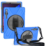 For Samsung Galaxy Tab S8+ / Tab S8 Plus /  Tab S7 FE / Tab S7+ Shockproof Colorful Silicone + PC Protective Case with Holder & Shoulder Strap & Hand Strap(Blue) Eurekaonline