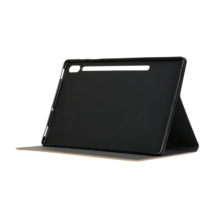 For Samsung Galaxy Tab S8 Ultra Elasticity Leather Tablet Case with Holder(Black) Eurekaonline