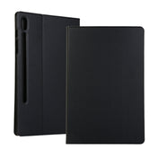 For Samsung Galaxy Tab S8 Ultra Elasticity Leather Tablet Case with Holder(Black) Eurekaonline