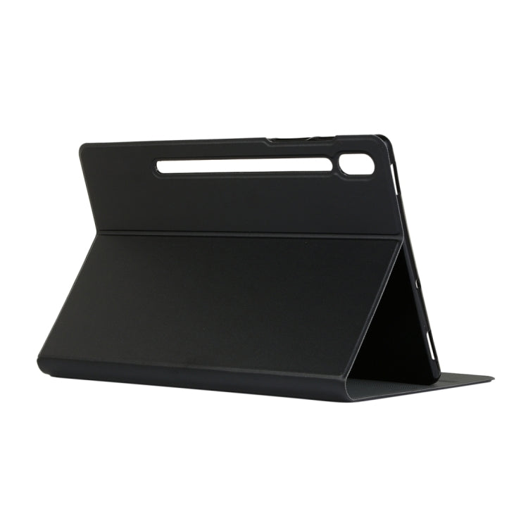 For Samsung Galaxy Tab S8 Ultra Elasticity Leather Tablet Case with Holder(Black) Eurekaonline