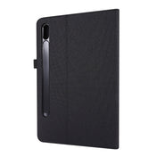 For Samsung Galaxy Tab S8 Ultra Horizontal Flip Fabric Leather Tablet Case with Card Slots & Holder(Black) Eurekaonline