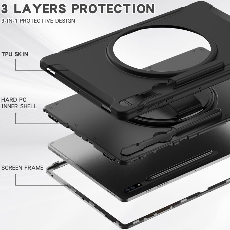 For Samsung Galaxy Tab S8 Ultra Shockproof TPU + PC Tablet Case(Black) Eurekaonline