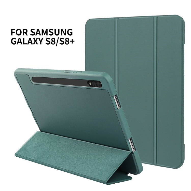 For Samsung Galaxy Tab S8+ / X800 3-folding Honeycomb TPU Smart Leather Tablet Case(Black) Eurekaonline