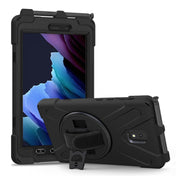 For Samsung Galaxy Tab active 3 T570 / T575 8.0 Shockproof Colorful Silicone + PC Protective Case with Holder & Shoulder Strap & Hand Strap(Black) Eurekaonline