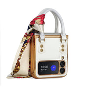 For Samsung Galaxy Z Flip3 5G GKK Handbag Design Leather + PC Phone Case(White) Eurekaonline