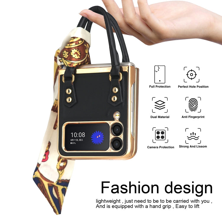 For Samsung Galaxy Z Flip3 5G Handbag Design Leather + PC Phone Case(Green) Eurekaonline