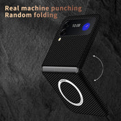 For Samsung Galaxy Z Flip4 5G Carbon Fiber Texture MagSafe Magnetic Phone Case(Blue) Eurekaonline