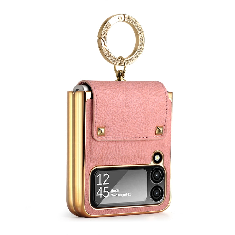 For Samsung Galaxy Z Flip4 5G GKK Colorful PU Phone Case with Ring Holder(Pink) Eurekaonline