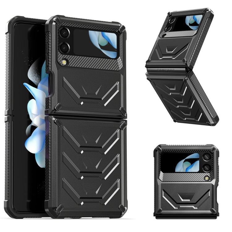 For Samsung Galaxy Z Flip4 5G SM-F721 Armored All-inclusive Shockproof Folding Phone Case(Black) Eurekaonline