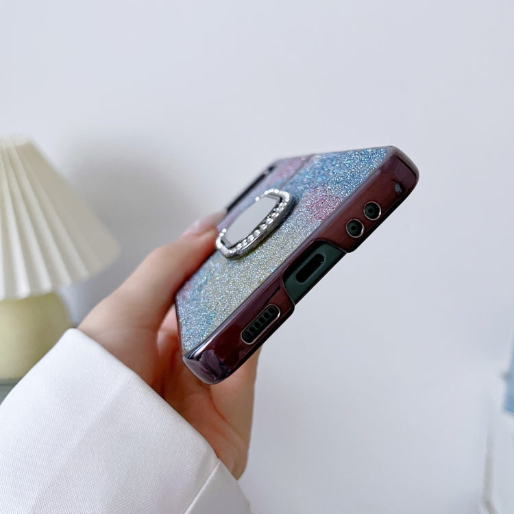 For Samsung Galaxy Z Flip4 5G Shinning Diamond Ring Holder Phone Case(Blue Purple) Eurekaonline
