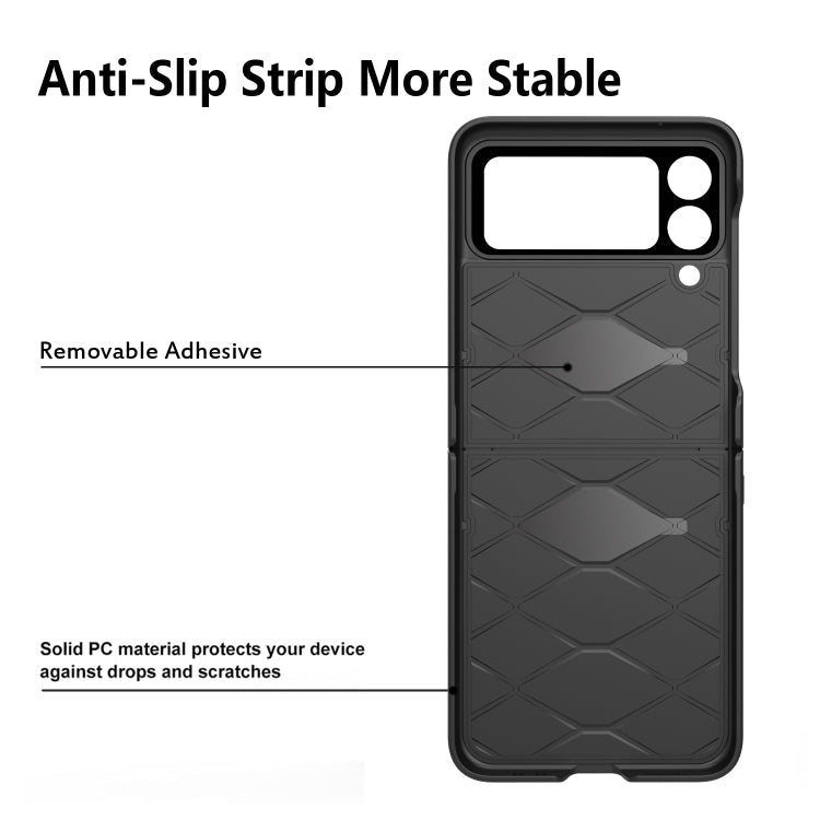 For Samsung Galaxy Z Flip4 Diamond Lattice Hinge Phone Case(Black) Eurekaonline