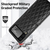 For Samsung Galaxy Z Flip4 Diamond Lattice Hinge Phone Case(Black) Eurekaonline