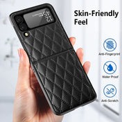 For Samsung Galaxy Z Flip4 Diamond Lattice Hinge Phone Case(Black) Eurekaonline