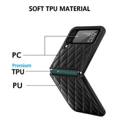 For Samsung Galaxy Z Flip4 Diamond Lattice Hinge Phone Case(Purple) Eurekaonline