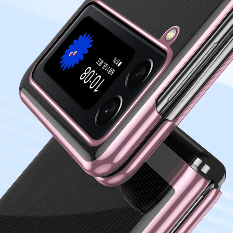 For Samsung Galaxy Z Flip4 Electroplating Transparent Shockproof Phone Case(Rose Gold) Eurekaonline
