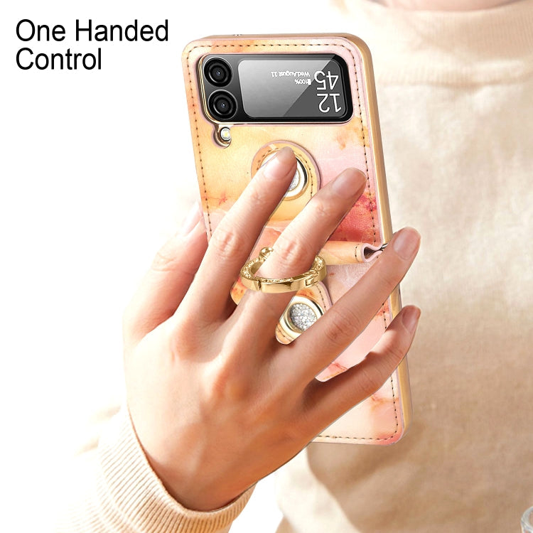 For Samsung Galaxy Z Flip4 GKK Color Cloud Series Shockproof Folding Phone Leather Case(Pink) Eurekaonline