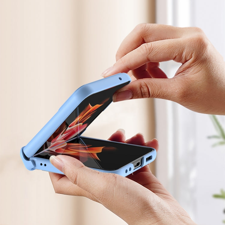 For Samsung Galaxy Z Flip4 GKK Magnetic Fold Hinge Full Coverage Phone Case with Ring Holder(Black) Eurekaonline
