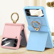 For Samsung Galaxy Z Flip4 GKK Magnetic Fold Hinge Full Coverage Phone Case with Ring Holder(Black) Eurekaonline