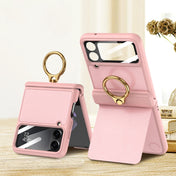 For Samsung Galaxy Z Flip4 GKK Magnetic Fold Hinge Full Coverage Phone Case with Ring Holder(Pink) Eurekaonline