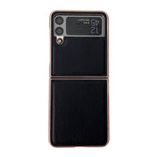 For Samsung Galaxy Z Flip4 Skyline Series Nano Electroplating PU Phone Case(Black) Eurekaonline