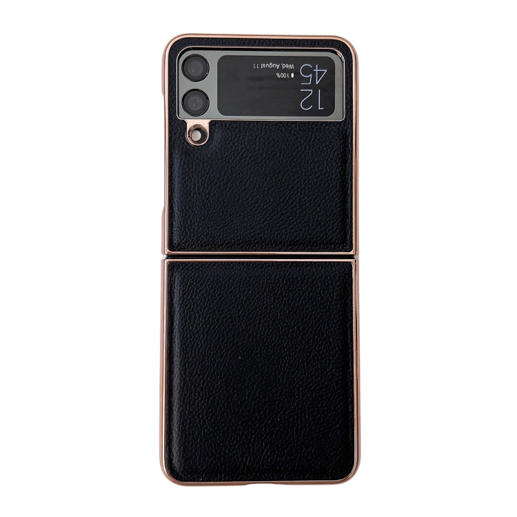 For Samsung Galaxy Z Flip4 Skyline Series Nano Electroplating PU Phone Case(Black) Eurekaonline