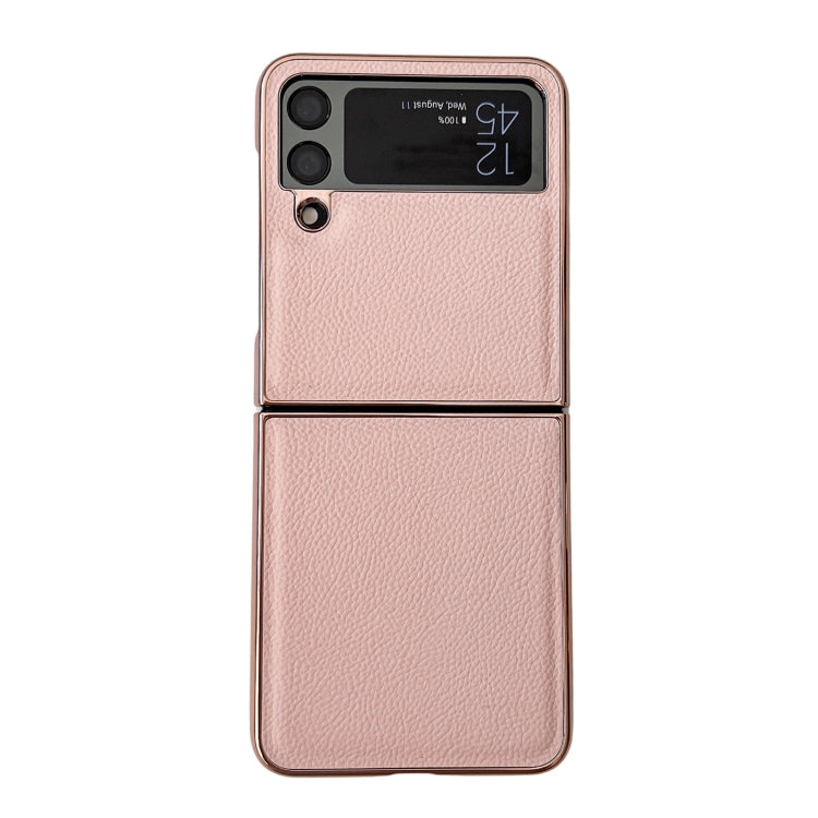 For Samsung Galaxy Z Flip4 Skyline Series Nano Electroplating PU Phone Case(Pink Gold) Eurekaonline