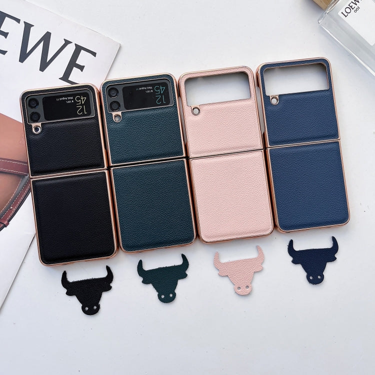 For Samsung Galaxy Z Flip4 Skyline Series Nano Electroplating PU Phone Case(Pink Gold) Eurekaonline